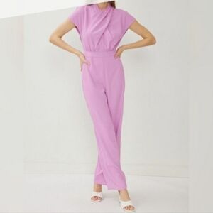 Entro Pink Jumpsuit Size Small Wrap Front